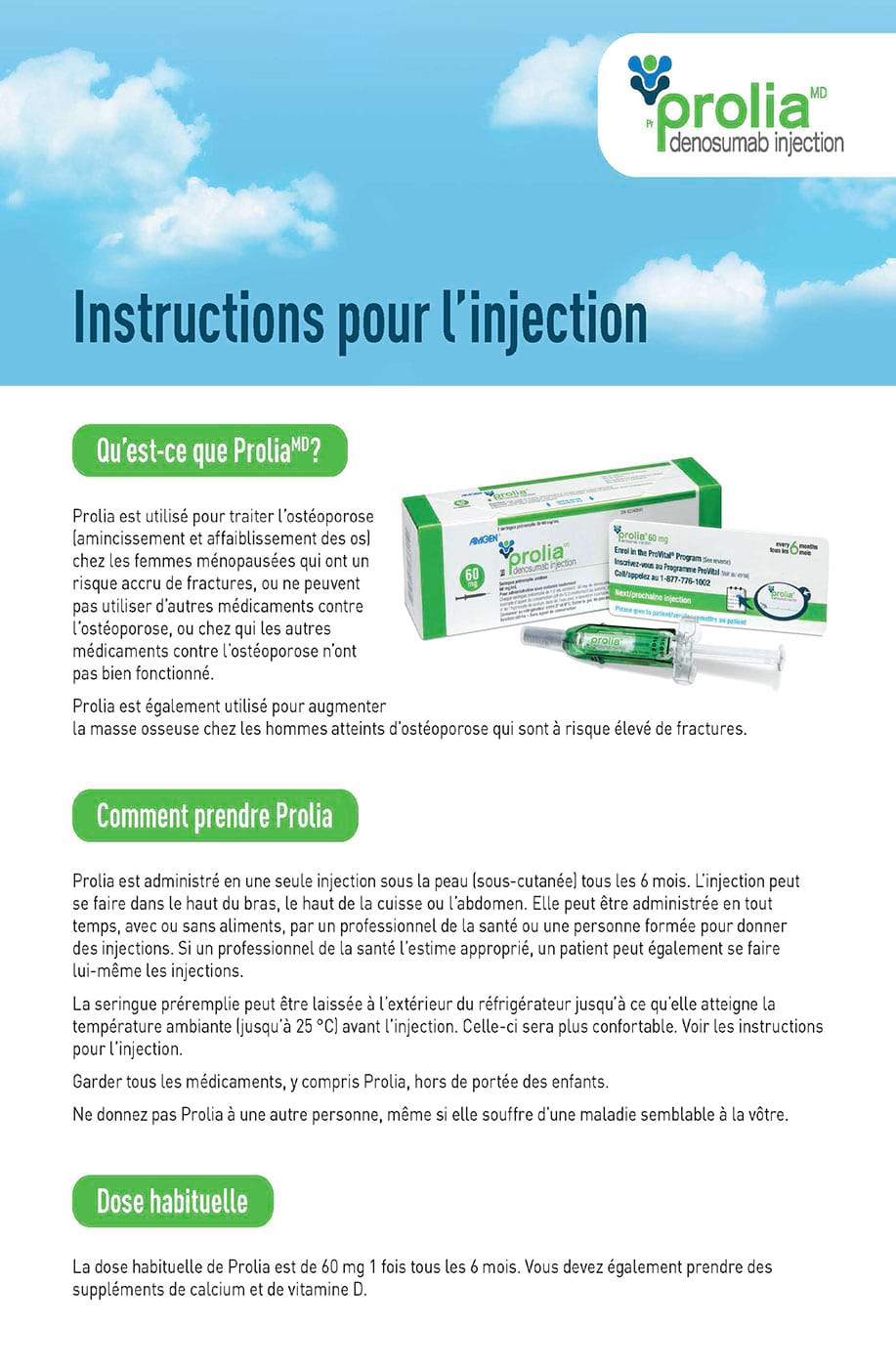 Dépliant sur l’auto-injection