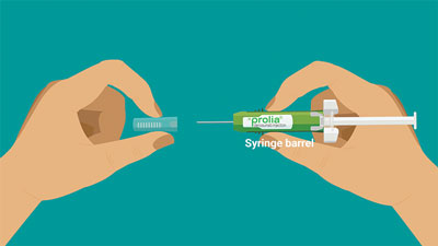E. Hold the prefilled syringe by the syringe barrel. Carefully pull the grey needle cap straight off and away from the body.